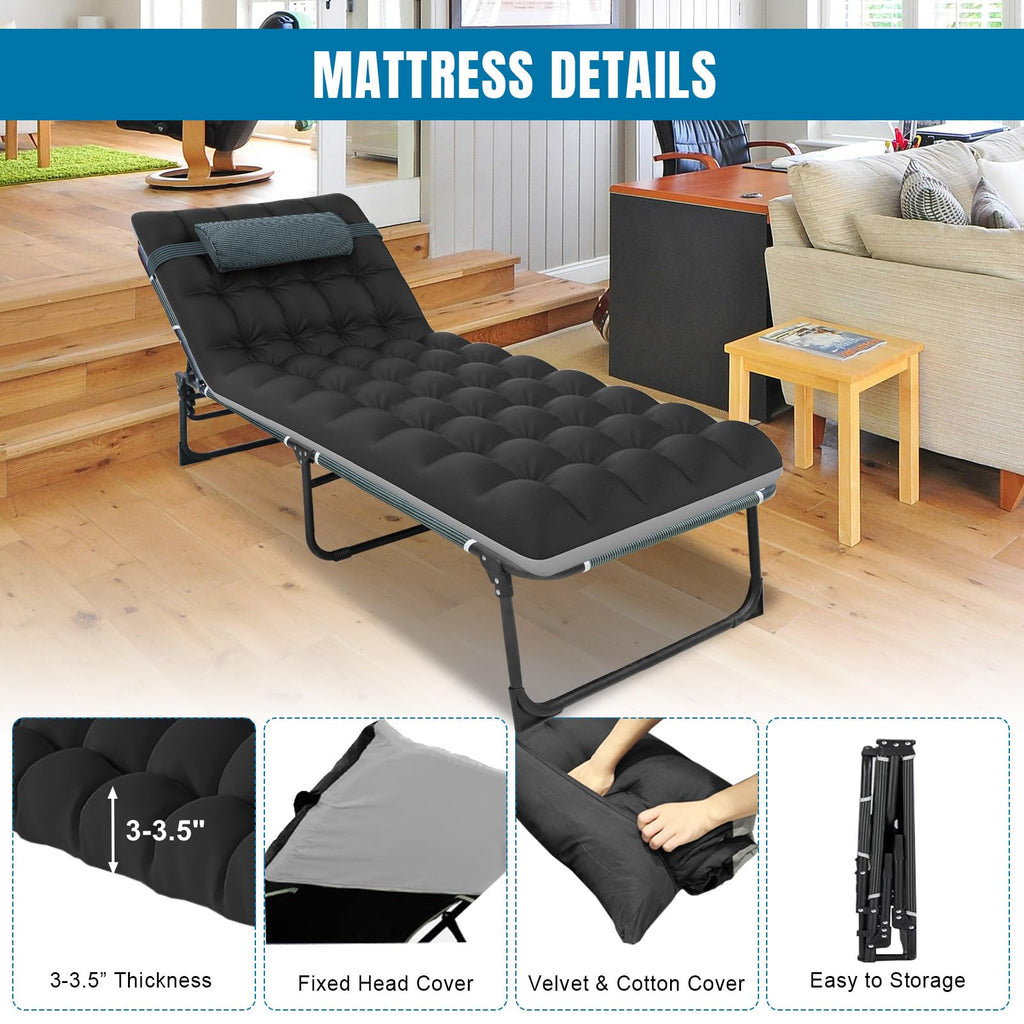 Folding Camping Cot with Mattress L580