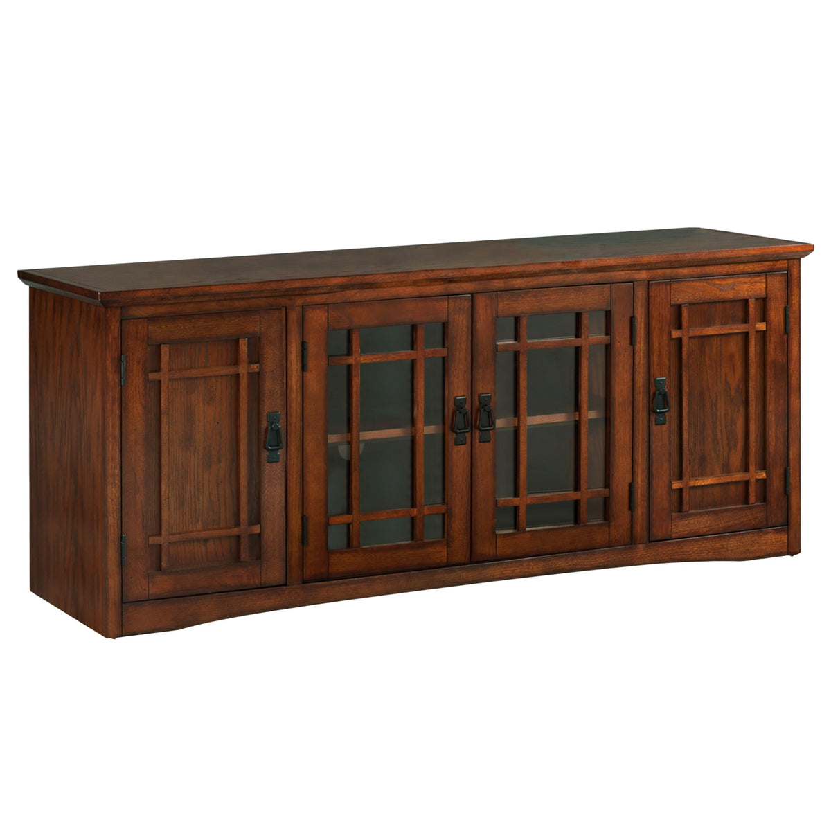 Solid Wood Mission Oak Four Door TV Stand B87041