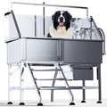 46" Stainless Steel Dog Washing Station with Stairs G31366