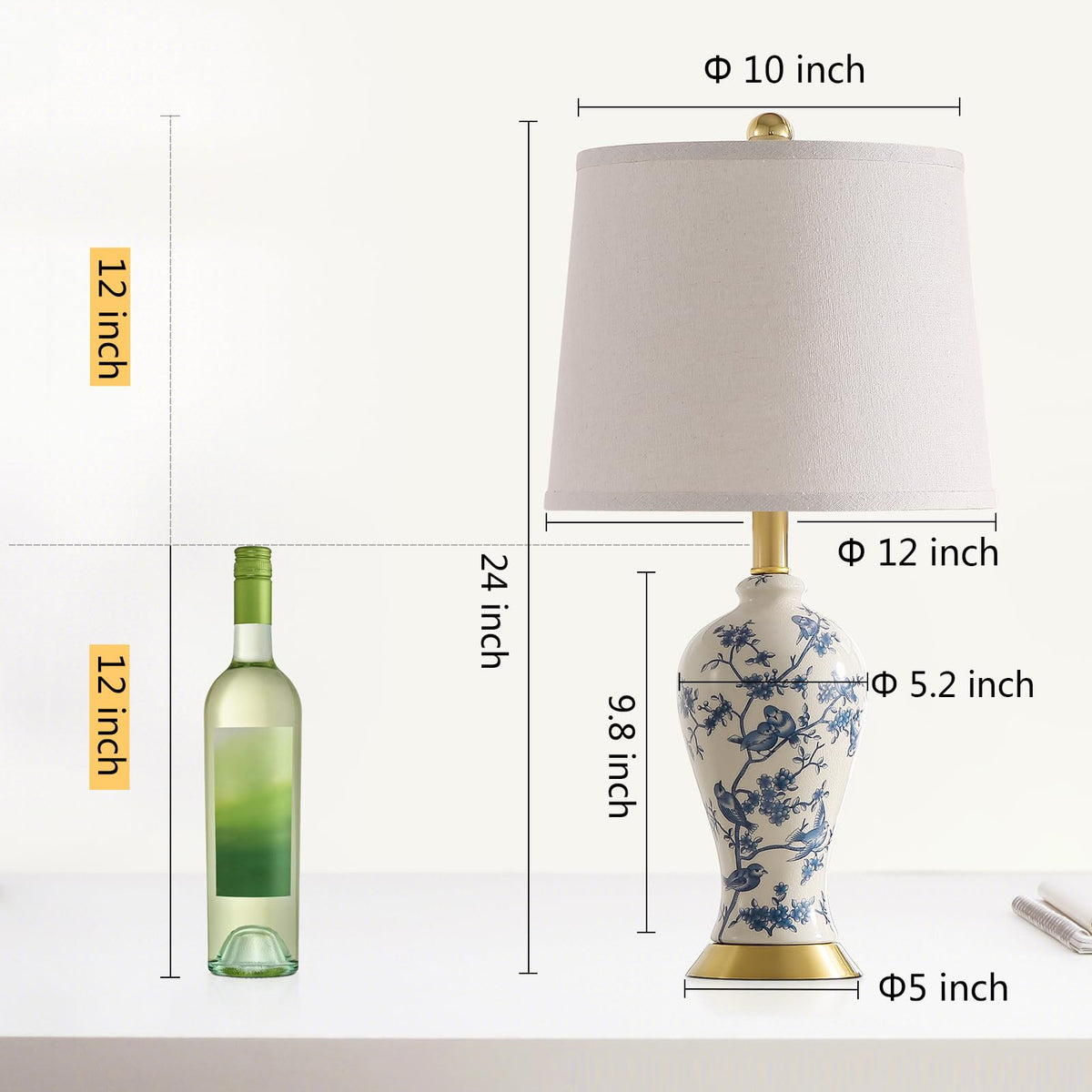 24" Ceramic Table Lamps Set of 2 J45316