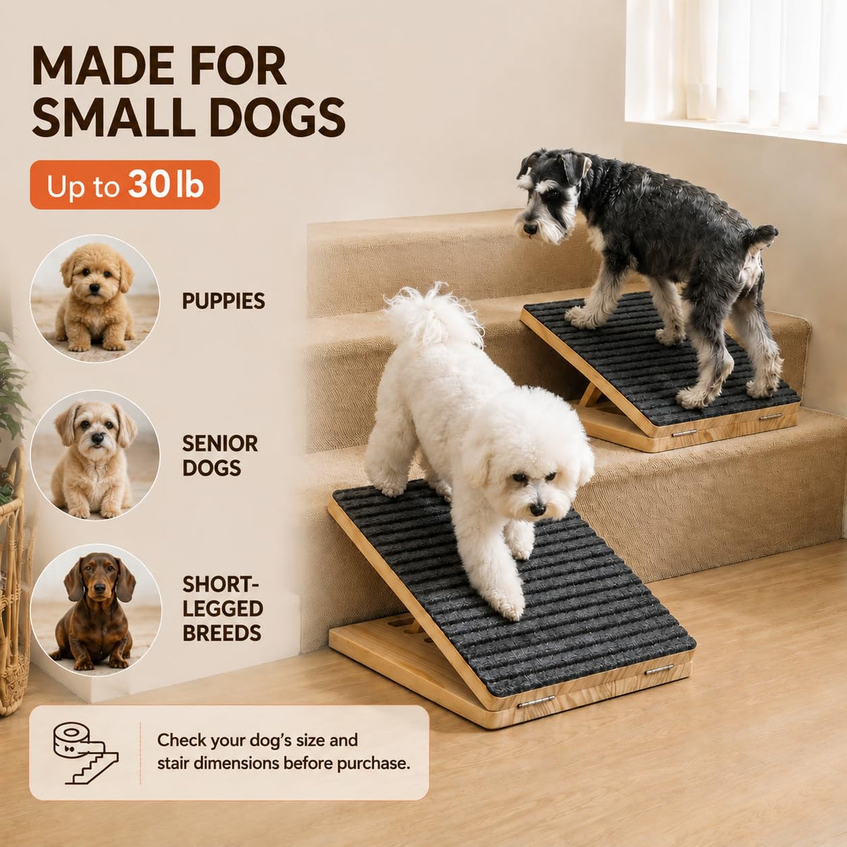 Adjustable Non-Slip Wooden Dog Ramp D156537