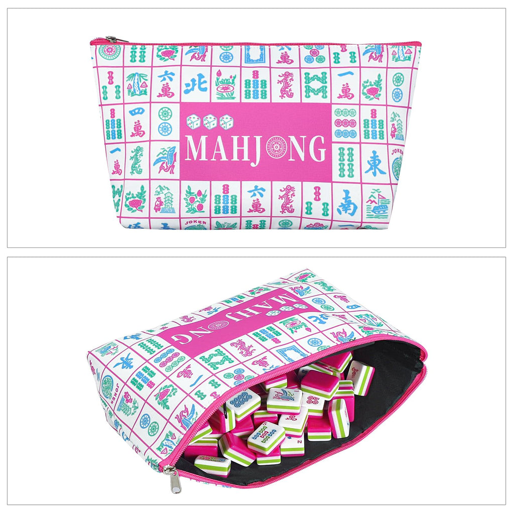 166 Acrylic Engraved Mahjong Tile Set with Carrying Bag H167