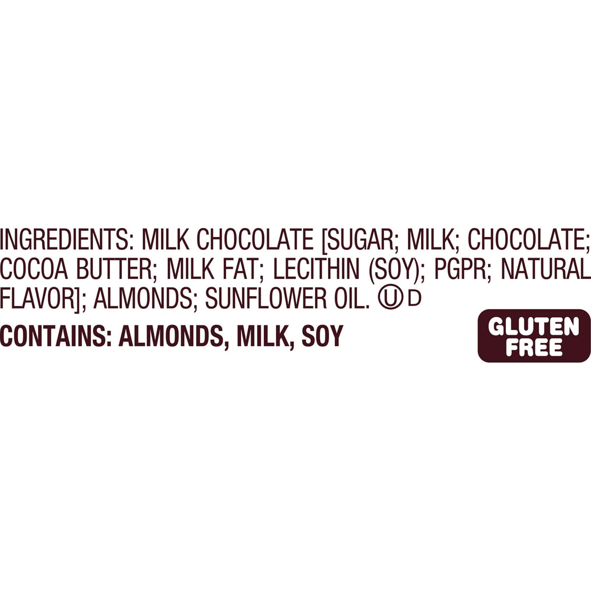Milk Chocolate with Whole Almonds Candy Bars 1.45 oz 36 Count M70659
