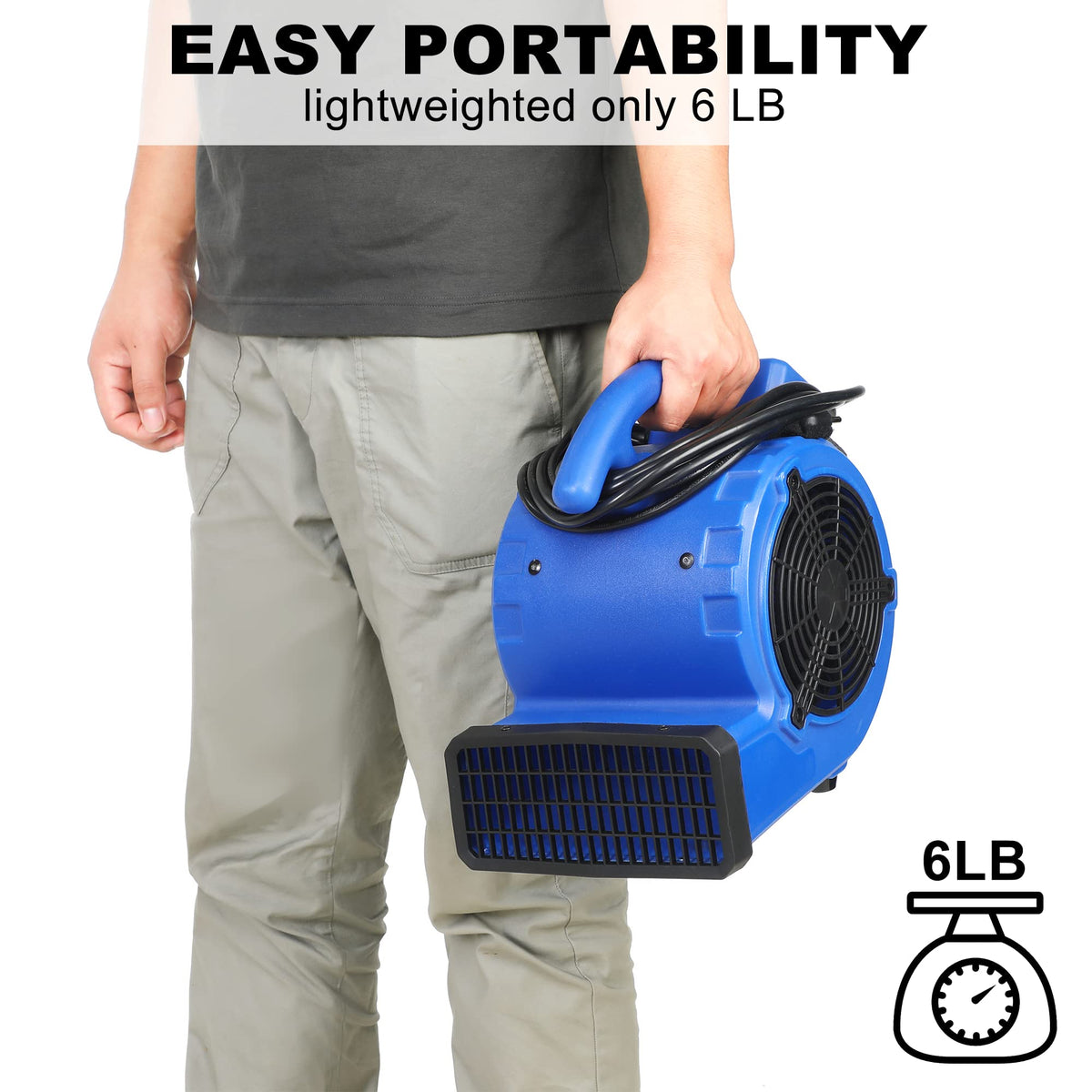 Blue 305 CFM Mini Floor Air Mover X710