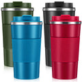 4 Pack 17oz Stainless Steel Insulated Coffee Mug with Lid C464509