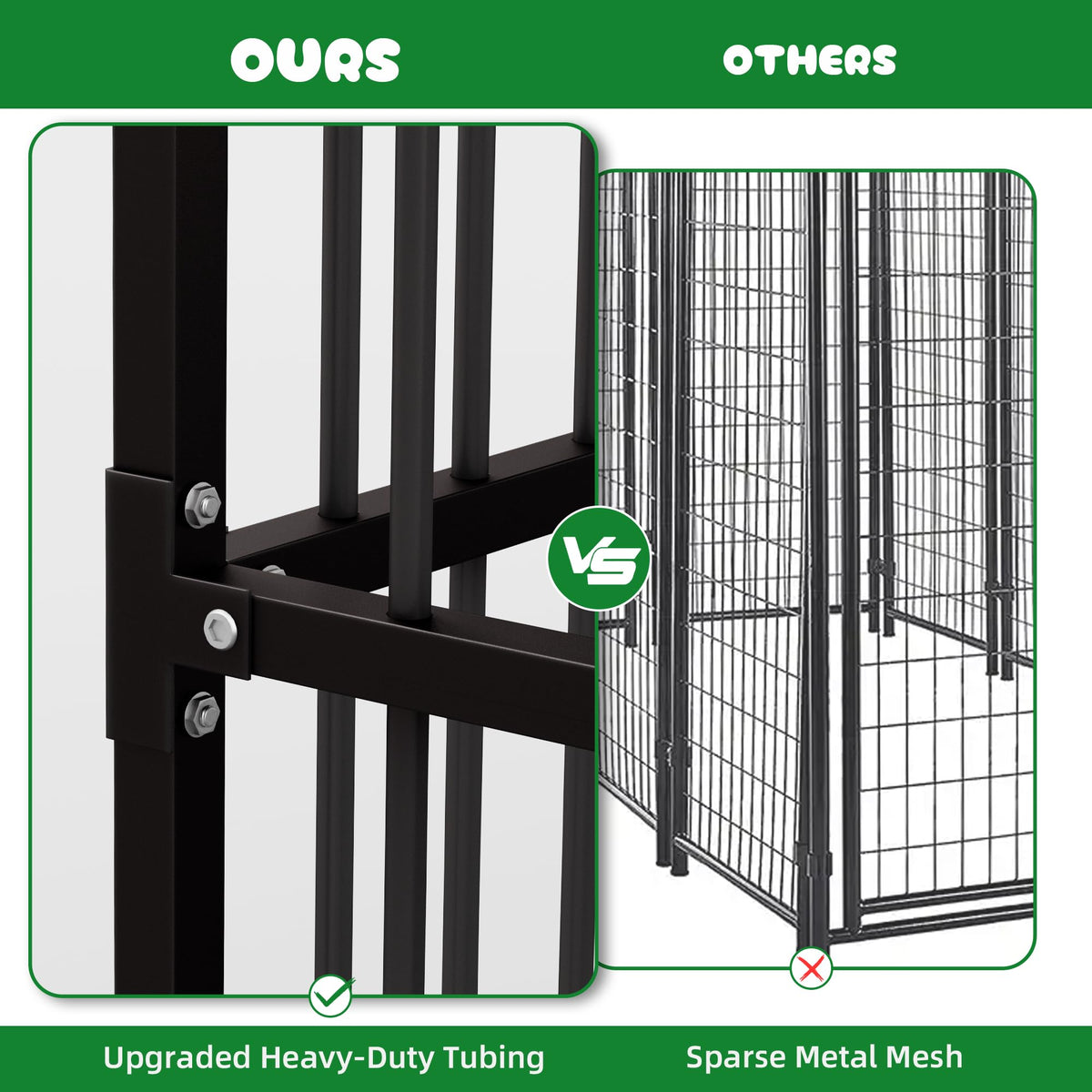 10x20 FT Heavy Duty Outdoor Dog Kennel with Roof E60457