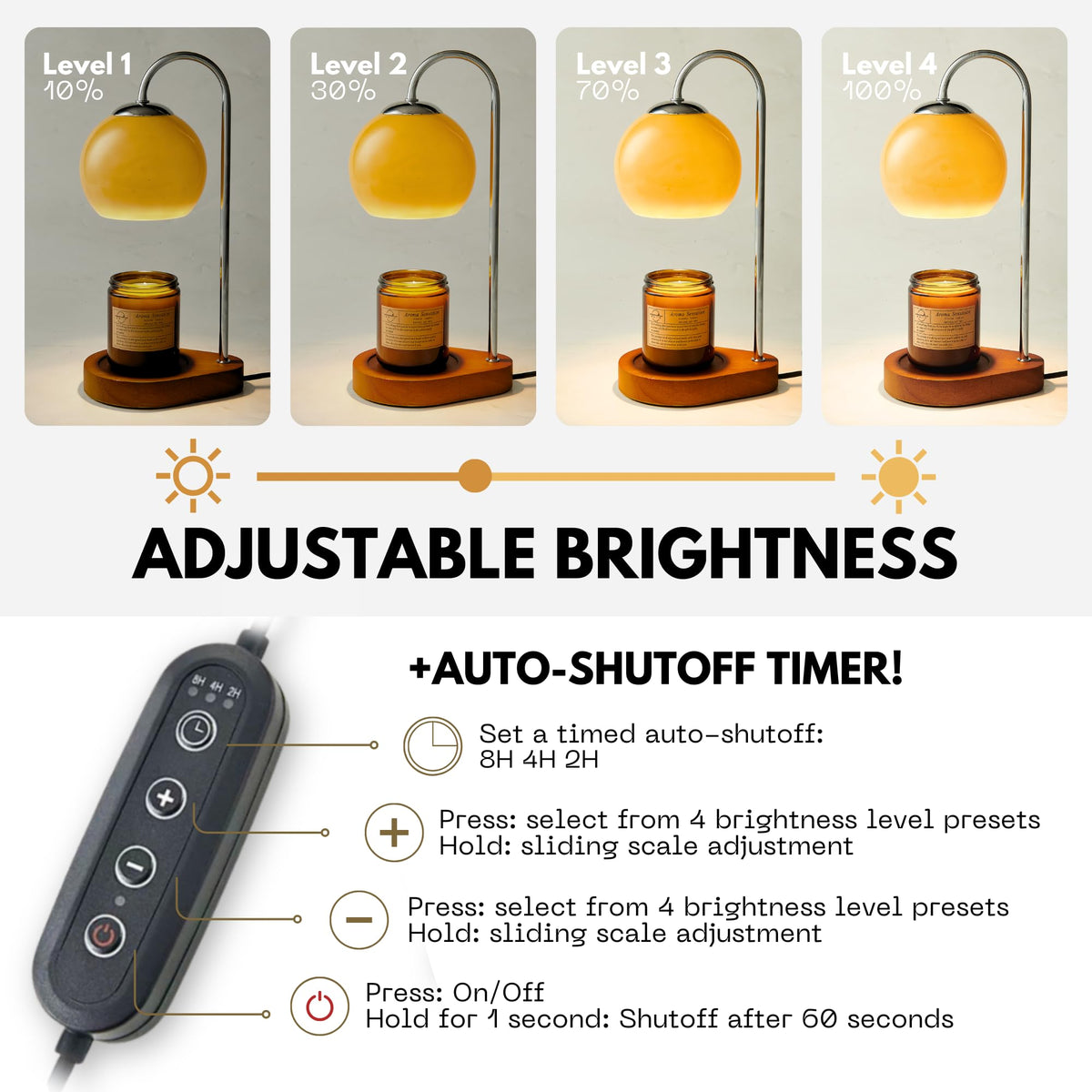 Dimmable Electric Candle Warmer Lamp with Timer Q228842