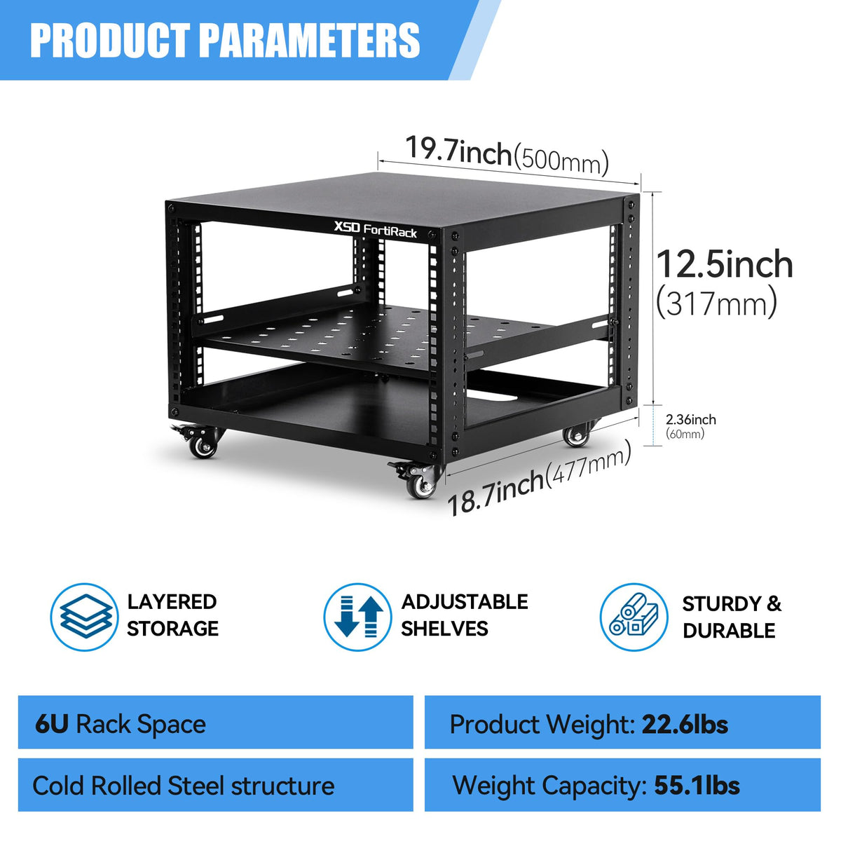 6U Open Frame Rack U7684