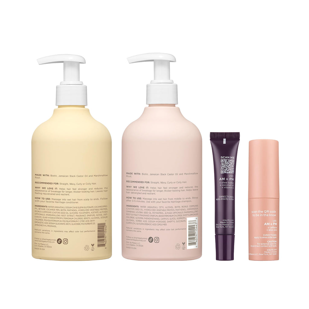 Biotin Castor Oil Shampoo & Conditioner, Eye Stick + Shea Butter Lip Balm U23576