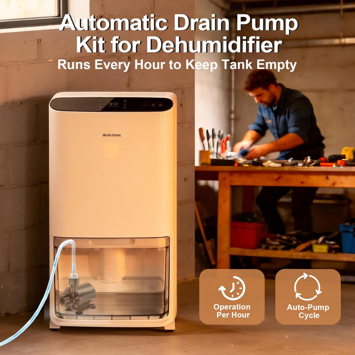 Automatic Dehumidifier Pump 15FT High Lift IPX8 Submersible W971