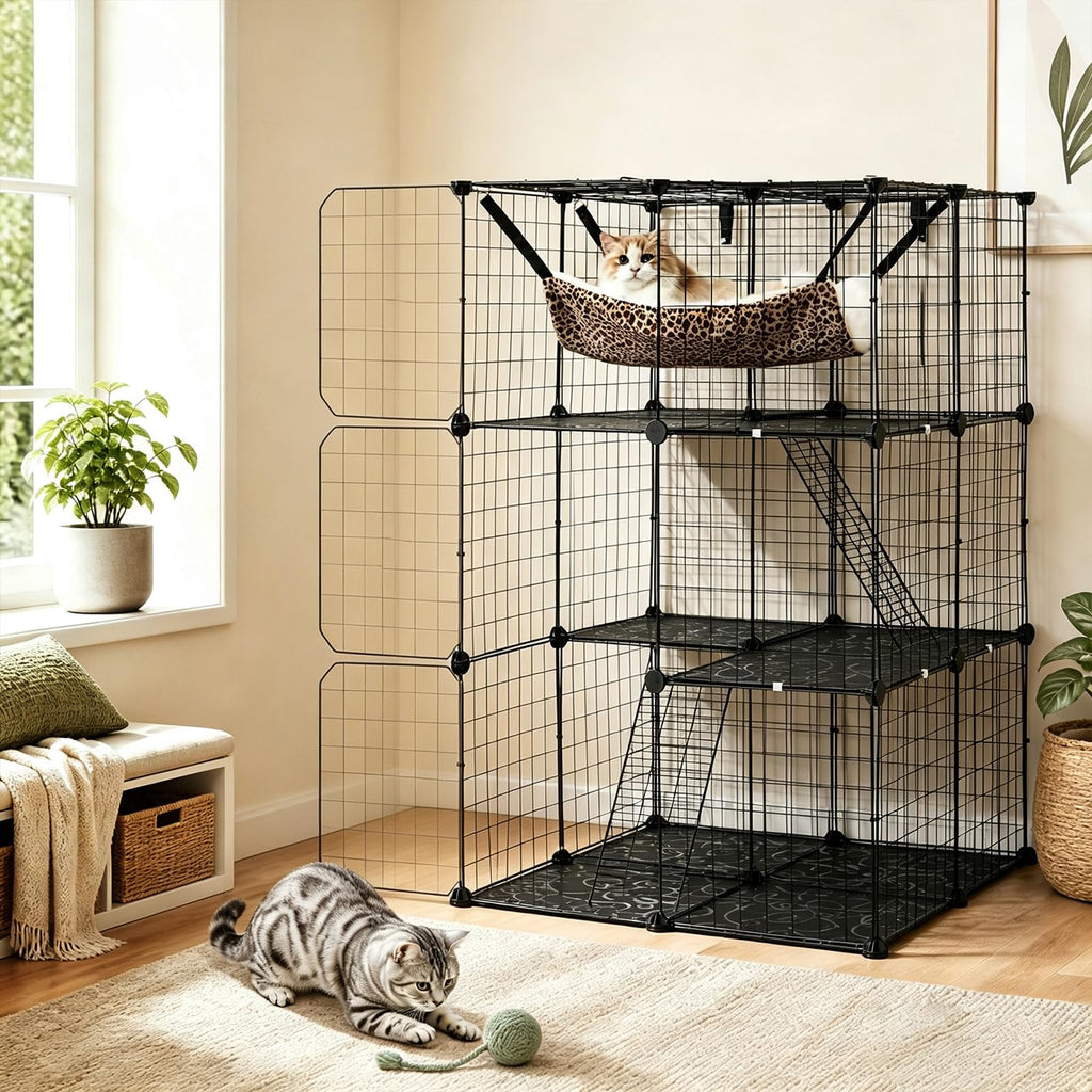 3-Tier Cat Cages Indoor V93706