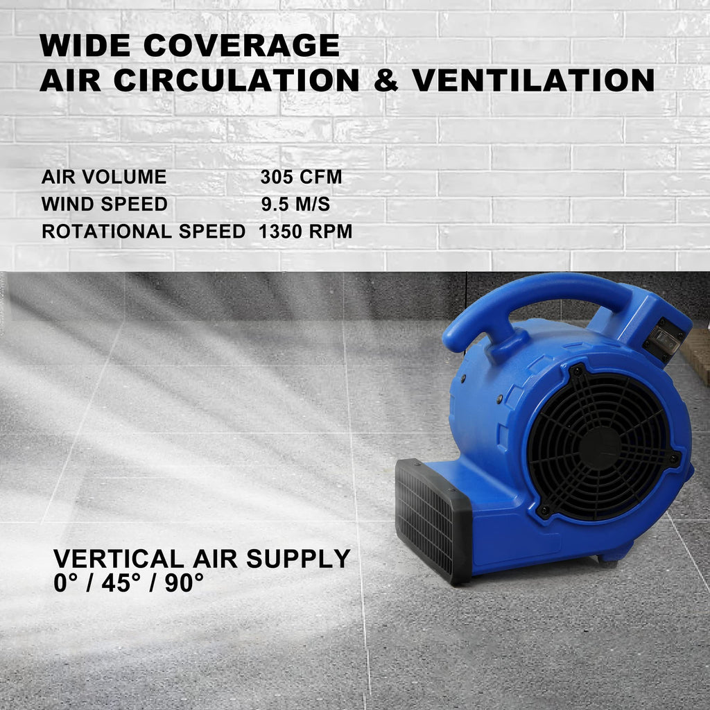 Blue 305 CFM Mini Floor Air Mover X710