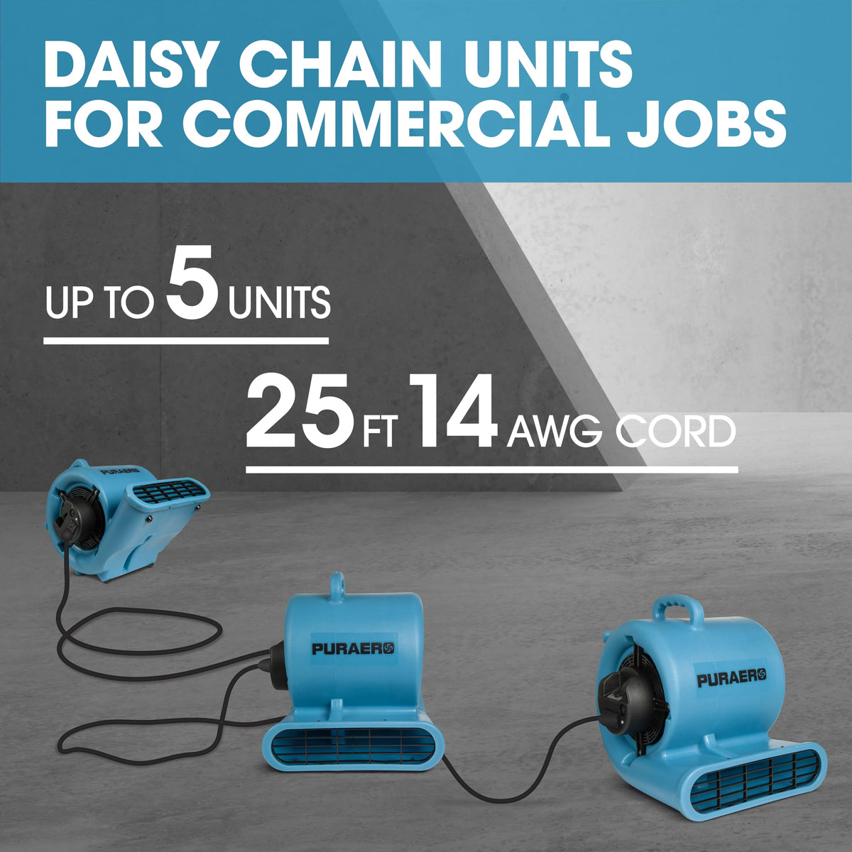 1/3 HP 2,550 CFM Blue Air Mover Carpet Dryer Floor Fan W217203