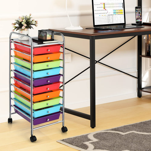 10 Drawer Rolling Storage Cart R759