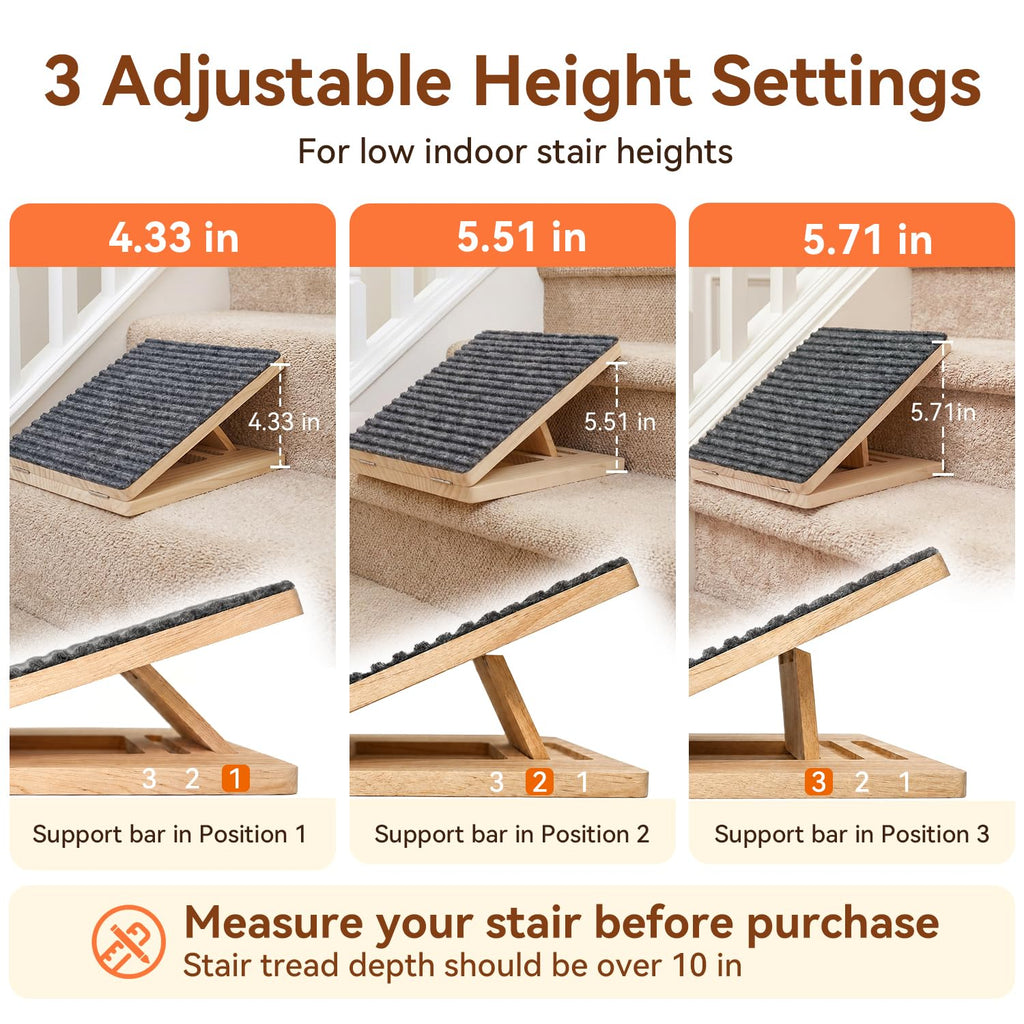 Adjustable Non-Slip Wooden Dog Ramp D156537