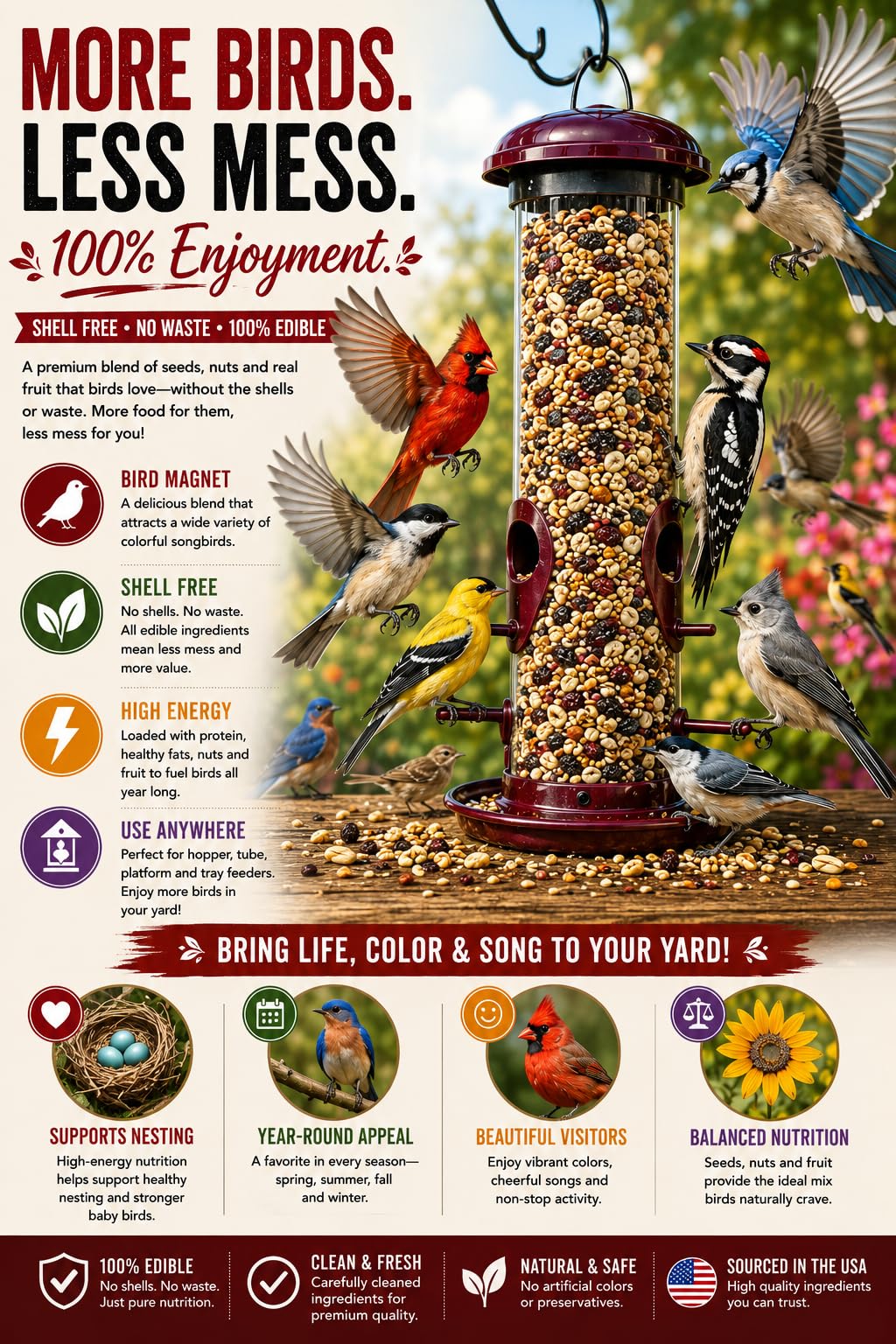 Fruit & Nut Bird Seed 20 lb N4094