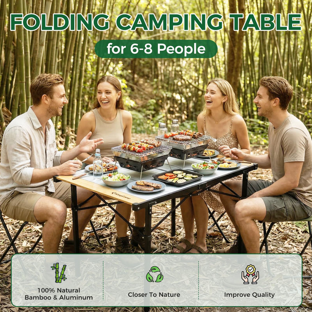 Bamboo Aluminum Camping Table H80365