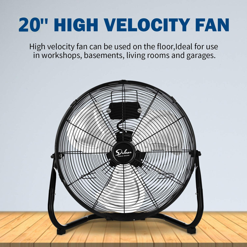 20 Inch 3-Speed High Velocity Metal Industrial Floor Fan I8624