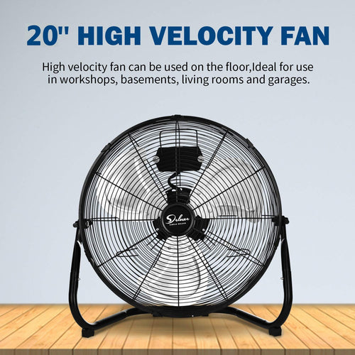 20 Inch 3-Speed High Velocity Metal Industrial Floor Fan I8624