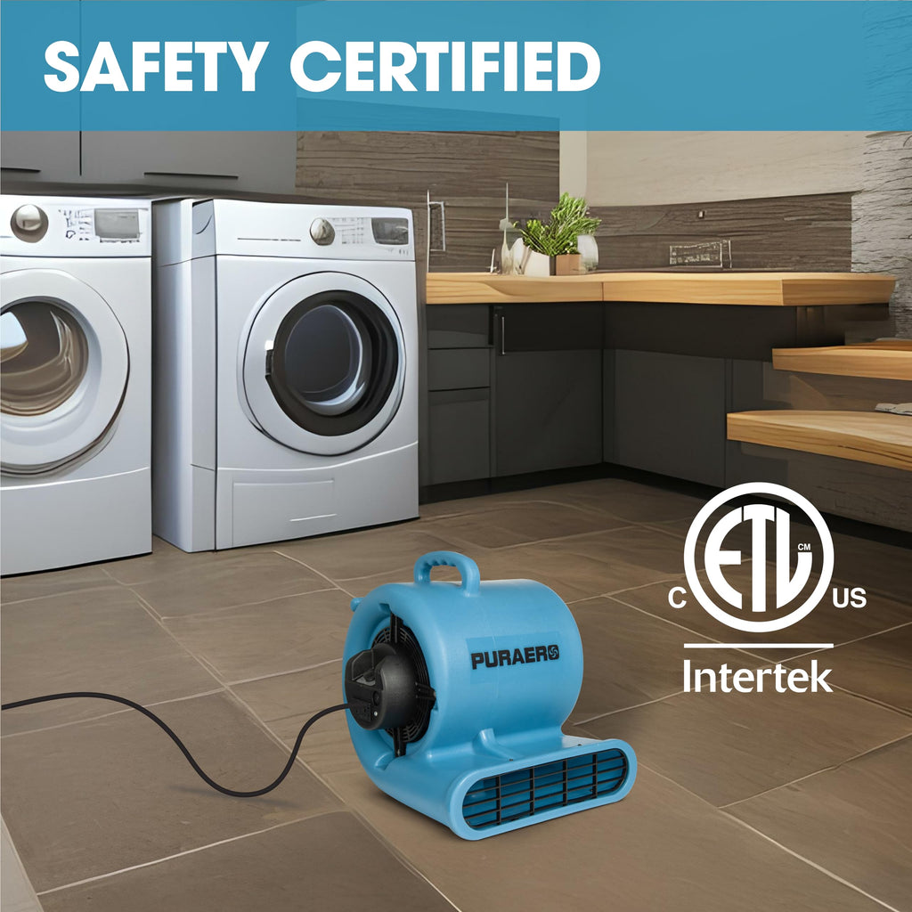 1/3 HP 2,550 CFM Blue Air Mover Carpet Dryer Floor Fan W217203