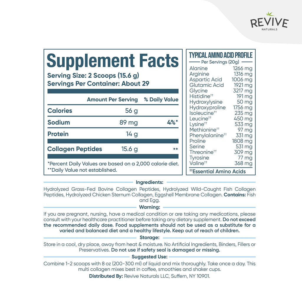Multi Collagen Hydrolyzed Protein Powder 16oz T8914
