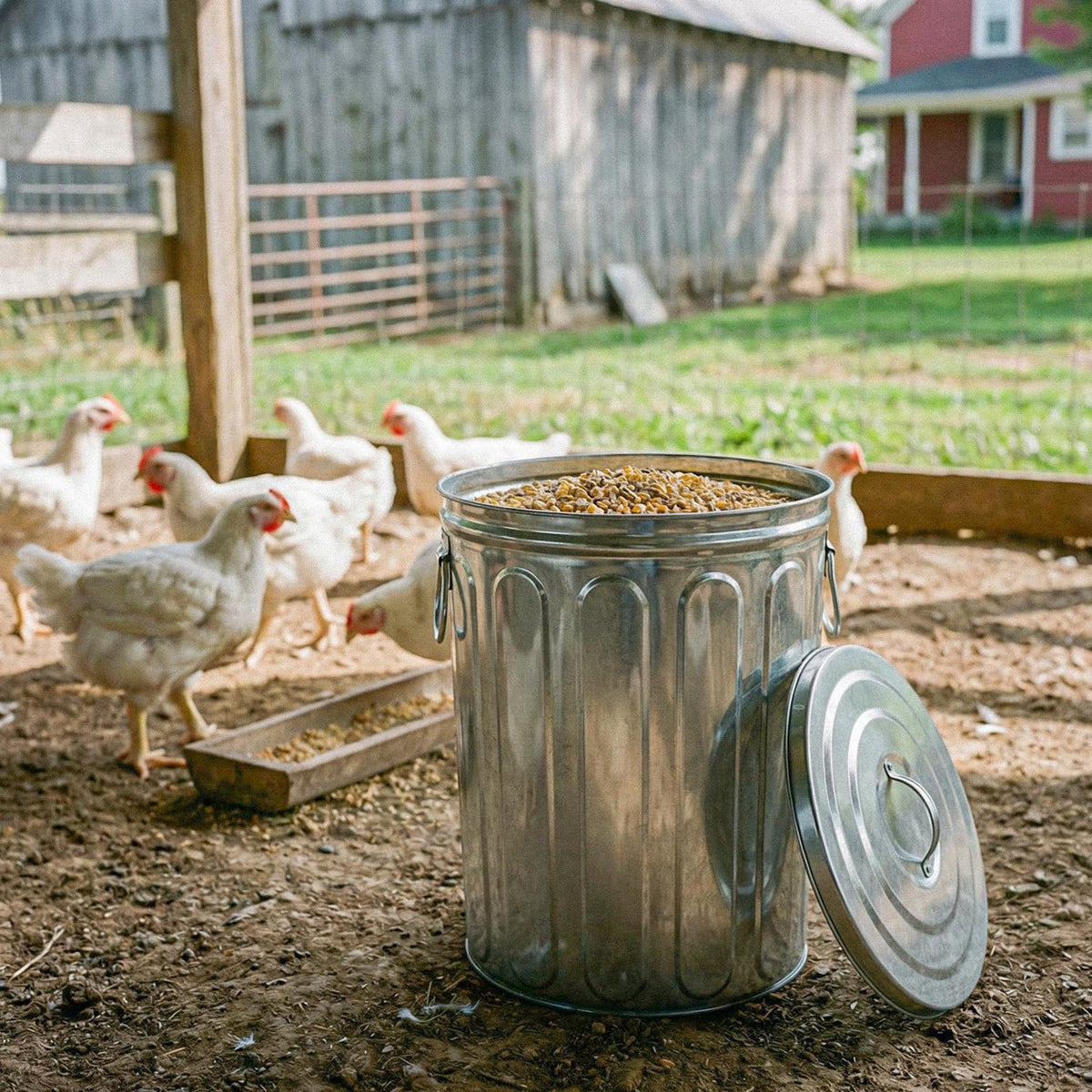 5 Gallon Metal Trash Can with Lid Y36979