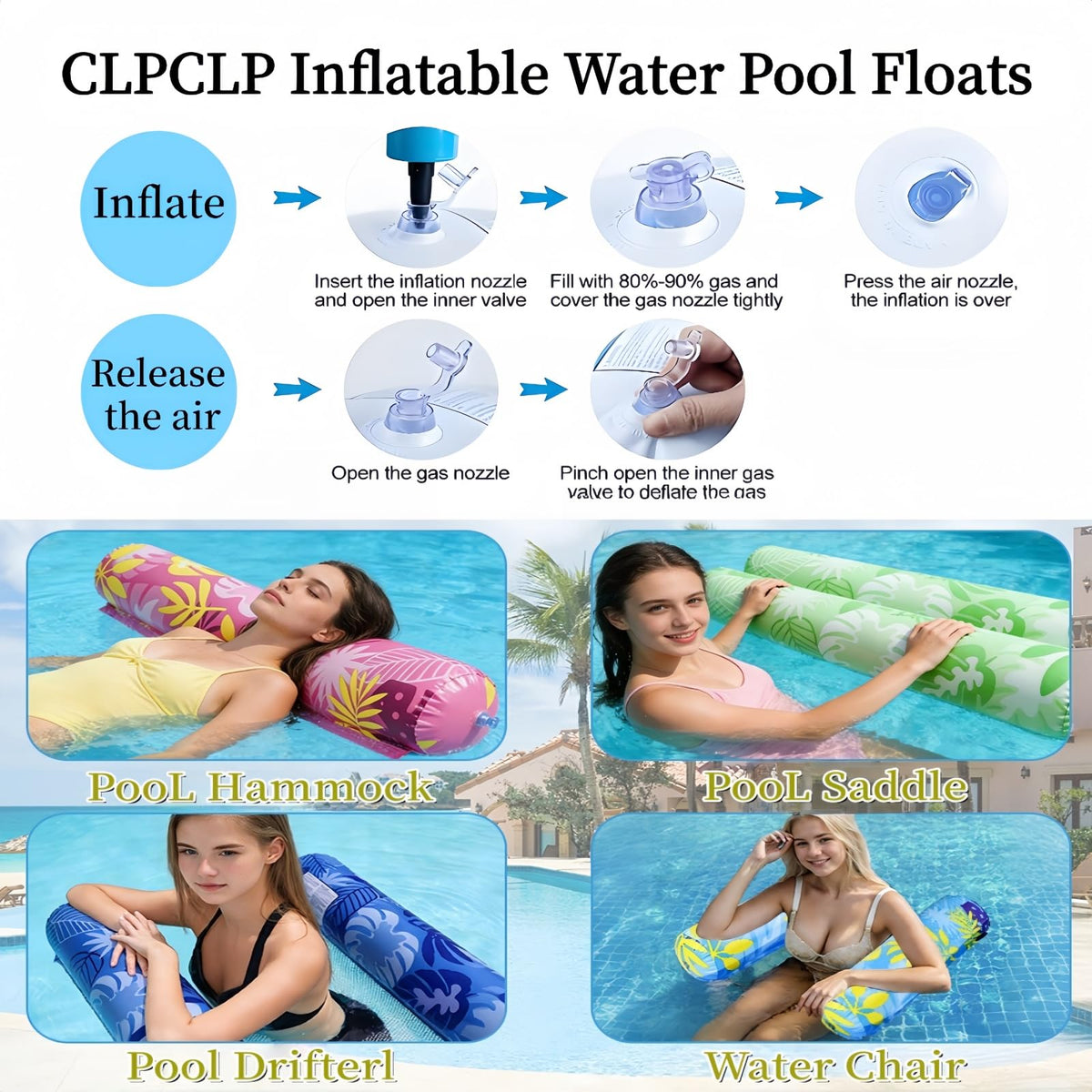 5 Pack Inflatable Pool Floats S6358
