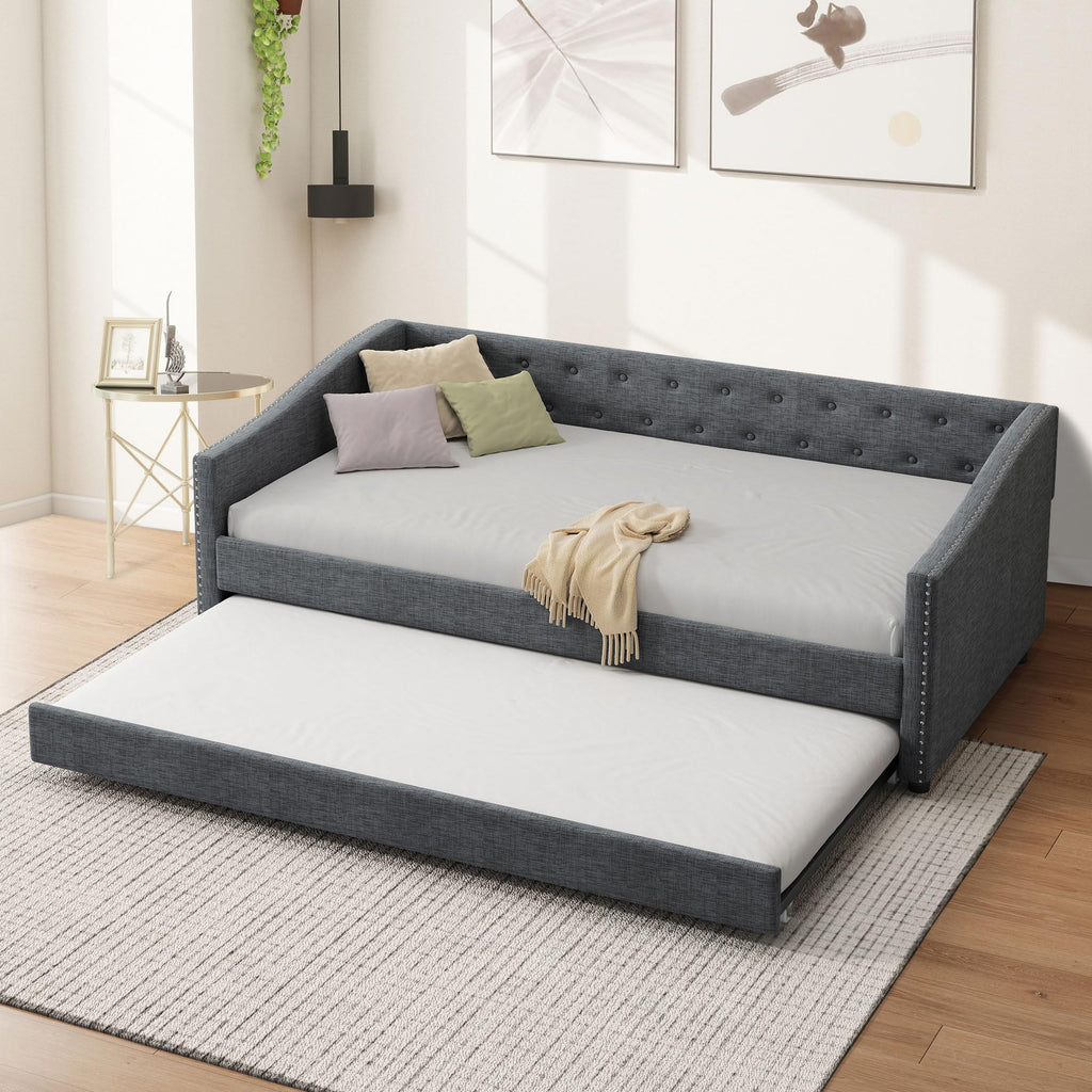 Twin Size Upholstered Daybed with Trundle N248640