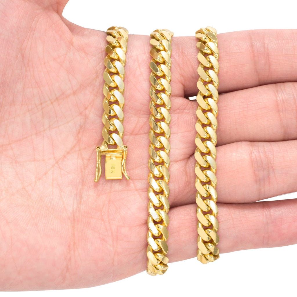 18K Yellow Gold Cuban Link Chain Necklace B50293