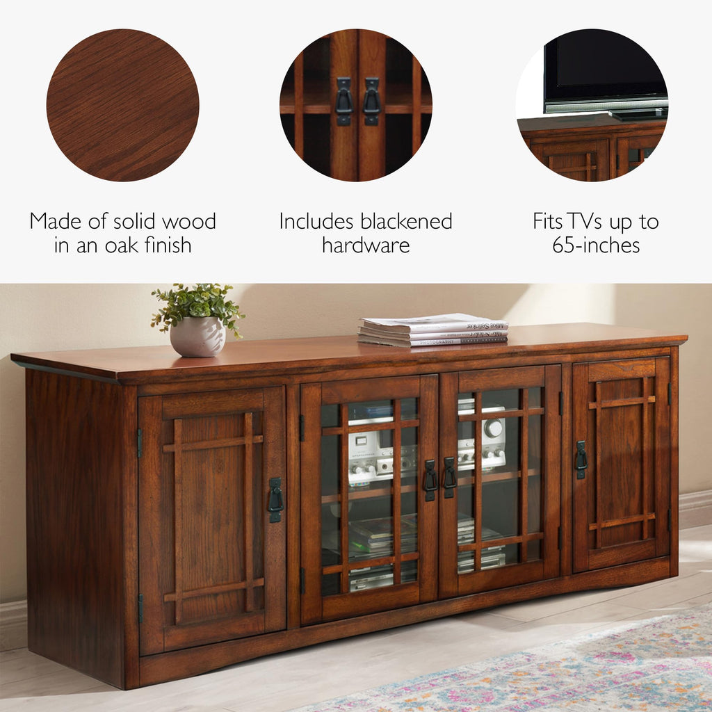 Solid Wood Mission Oak Four Door TV Stand B87041