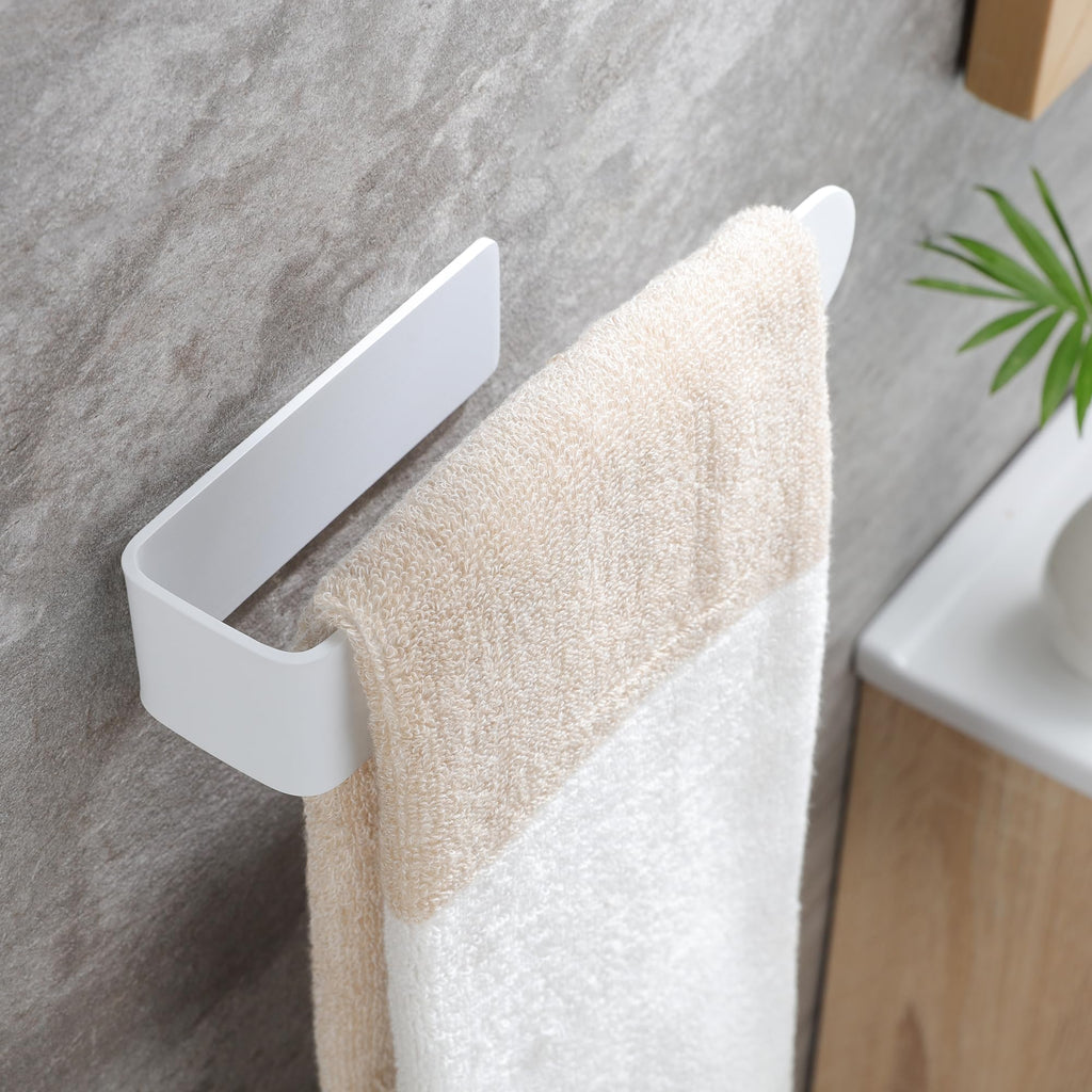 White Adhesive Towel Rack O73087