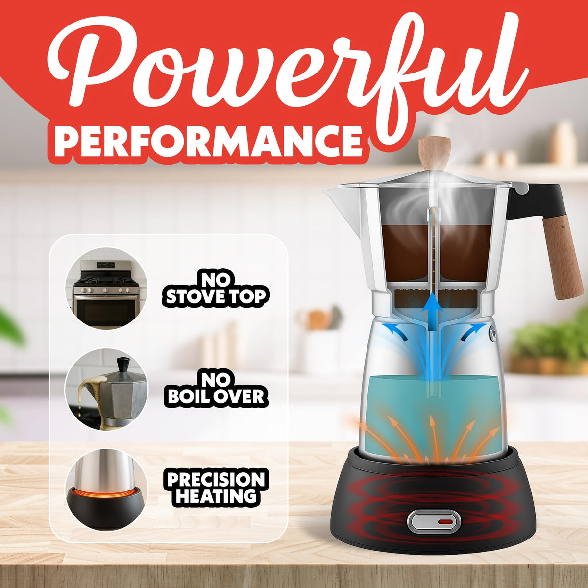 6 Shot Electric Moka Pot Espresso Maker J5977