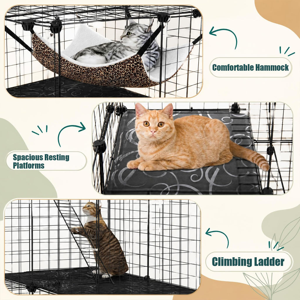 3-Tier Cat Cages Indoor V93706