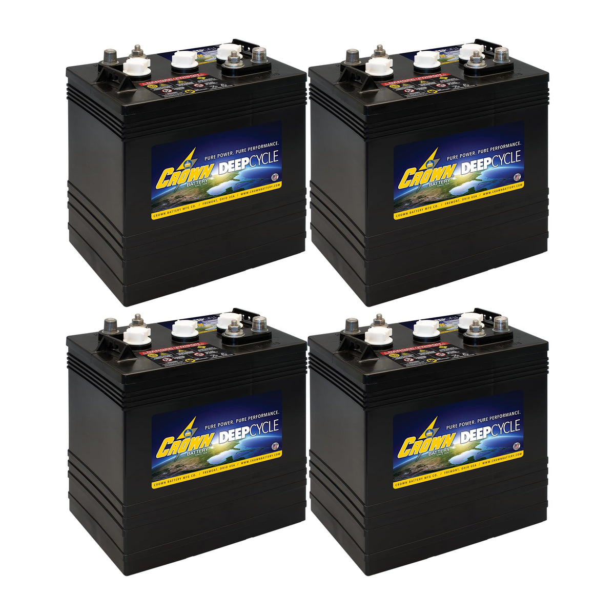 6V 260Ah Flooded Lead Acid Deep Cycle Battery Pack of 4 C1232