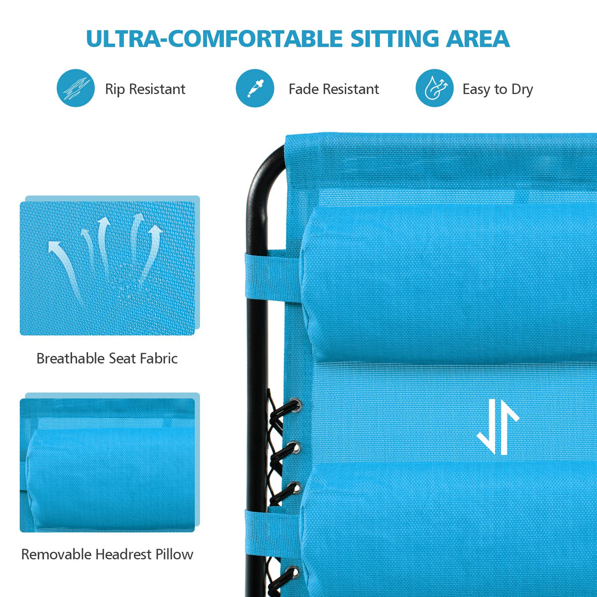 Blue Folding Reclining Lounge Chair with Side Tray Z23944