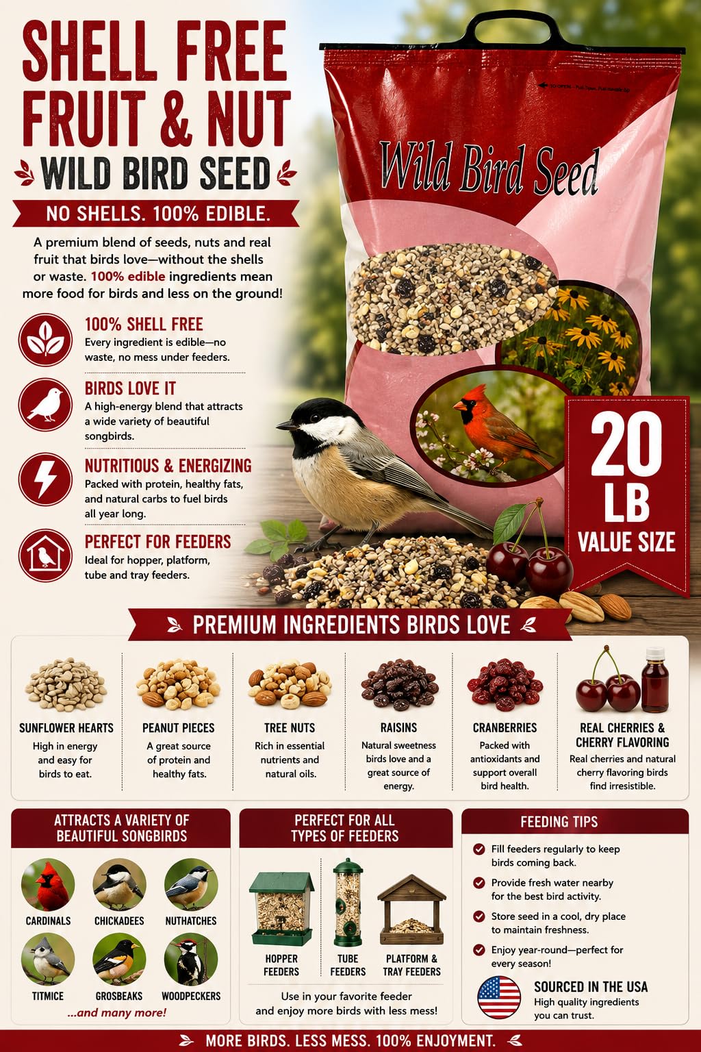 Fruit & Nut Bird Seed 20 lb N4094