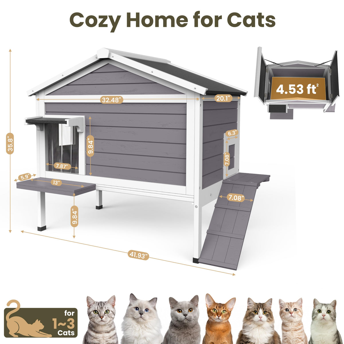 Insulated Outdoor Cat House M549694