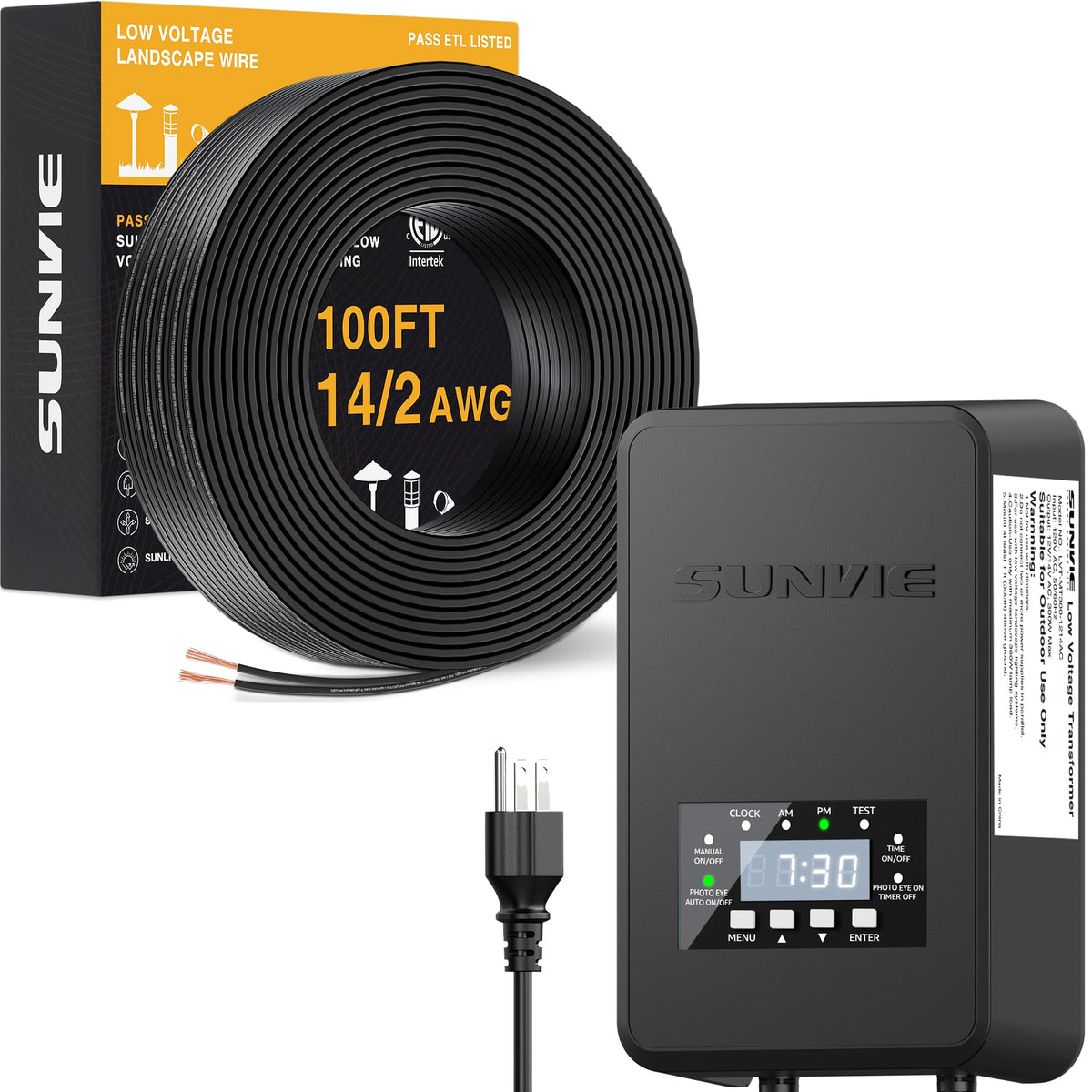 200W Landscape Lighting Transformer with Timer and Photocell Sensor A64372