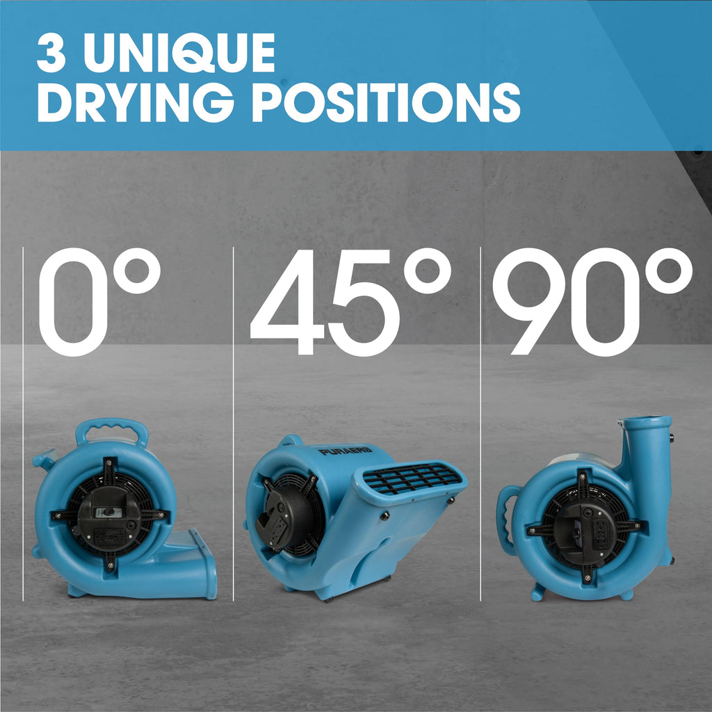 1/3 HP 2,550 CFM Blue Air Mover Carpet Dryer Floor Fan W217203