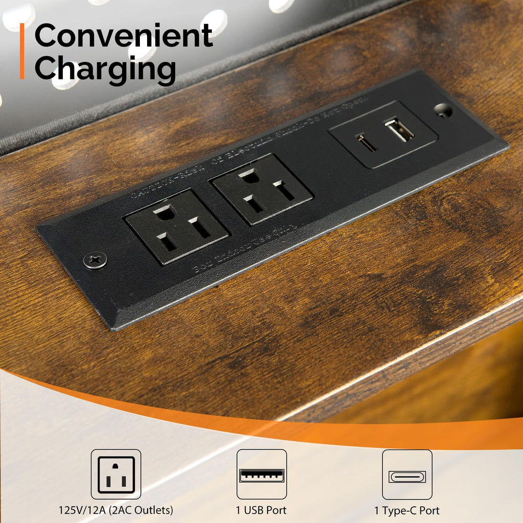 Black Twin Metal Floating Bed Frame with Charging Station and LED Lights V560