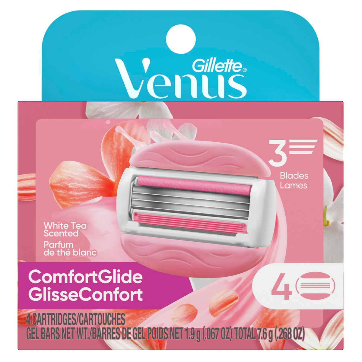 White Tea Razor Refills, 4 Cartridges M59372
