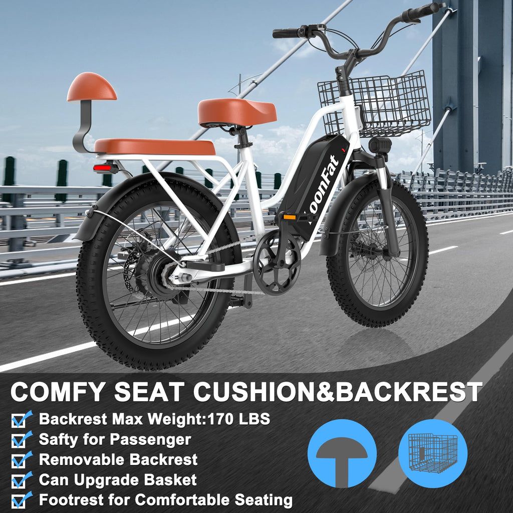 1000W 48V 13Ah Electric Bicycle with Rear Seat and Front Basket T174