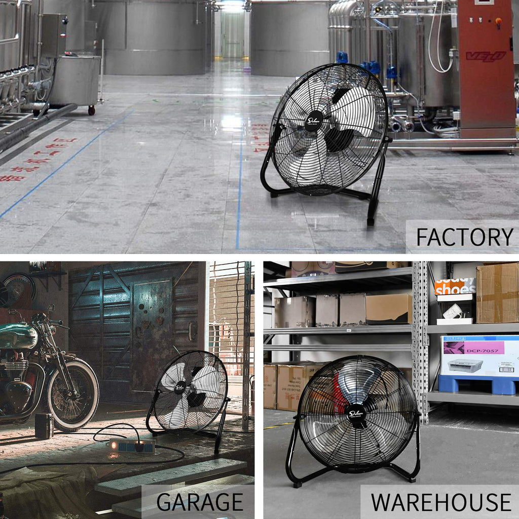 20 Inch 3-Speed High Velocity Metal Industrial Floor Fan I8624