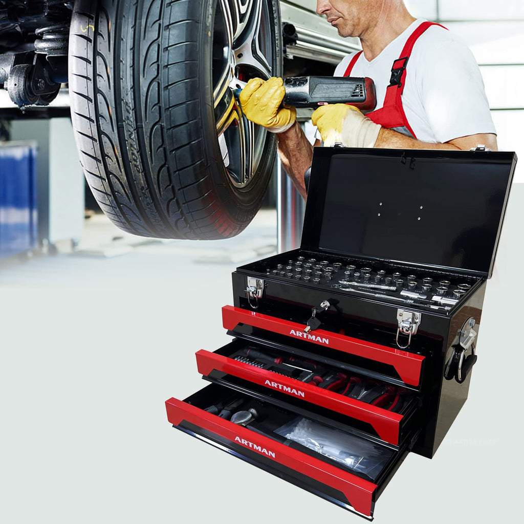 439-Piece Mechanic Tool Set in 3-Drawer Steel Box Z21608