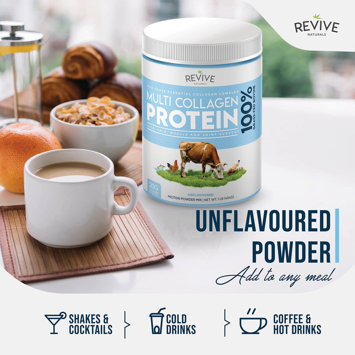 Multi Collagen Hydrolyzed Protein Powder 16oz T8914