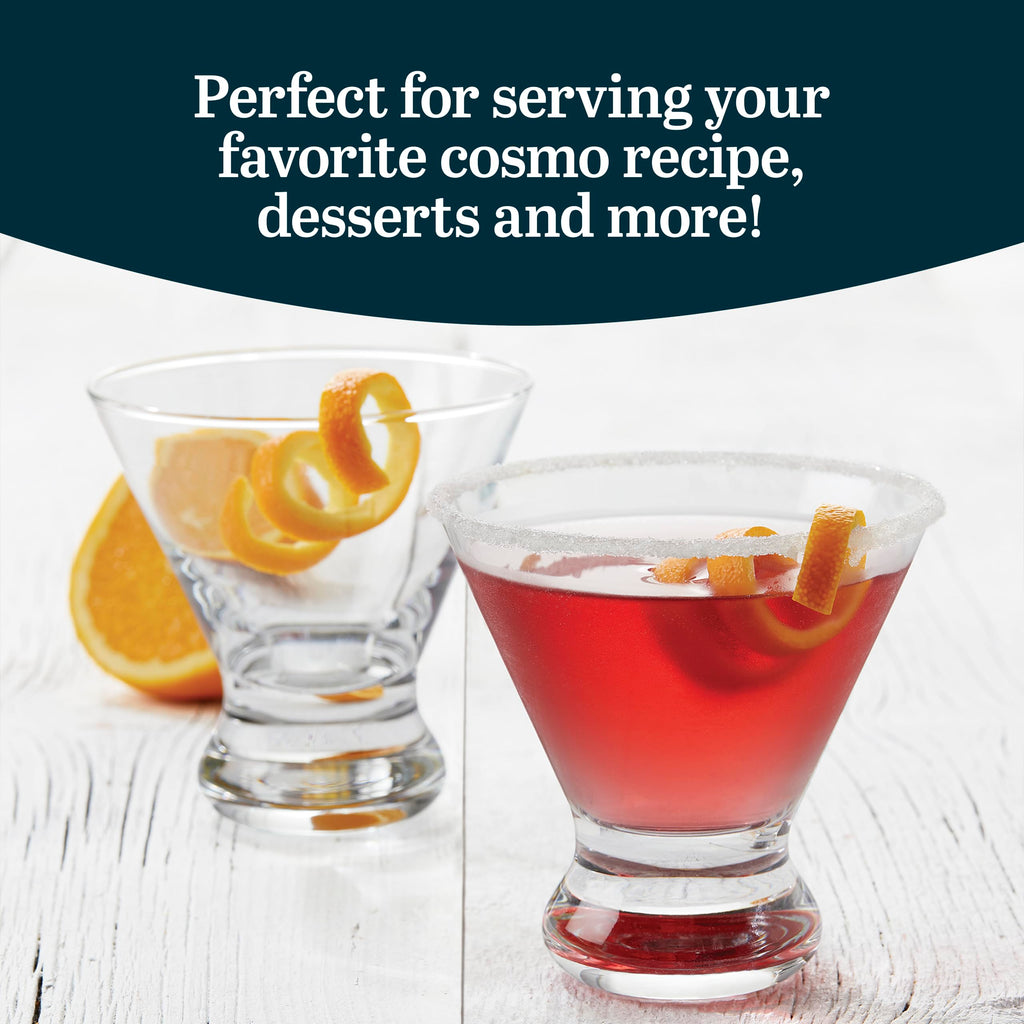8.25 Oz Dishwasher Safe Stemless Martini Glasses Set of 4 K514