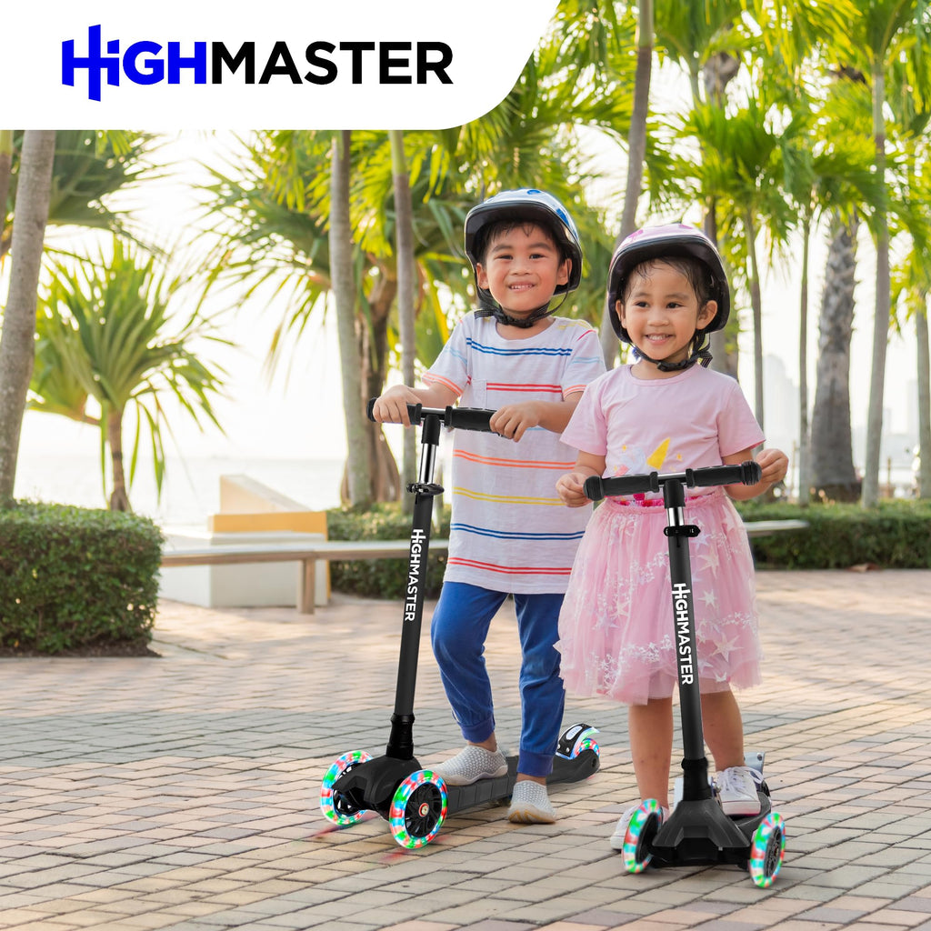 Kids 3 Wheel Kick Scooter with Adjustable Handlebar and LED Wheel Lights F4493