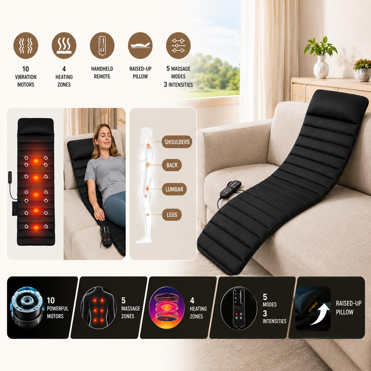 Vibration Massage Mat with Heat R630564