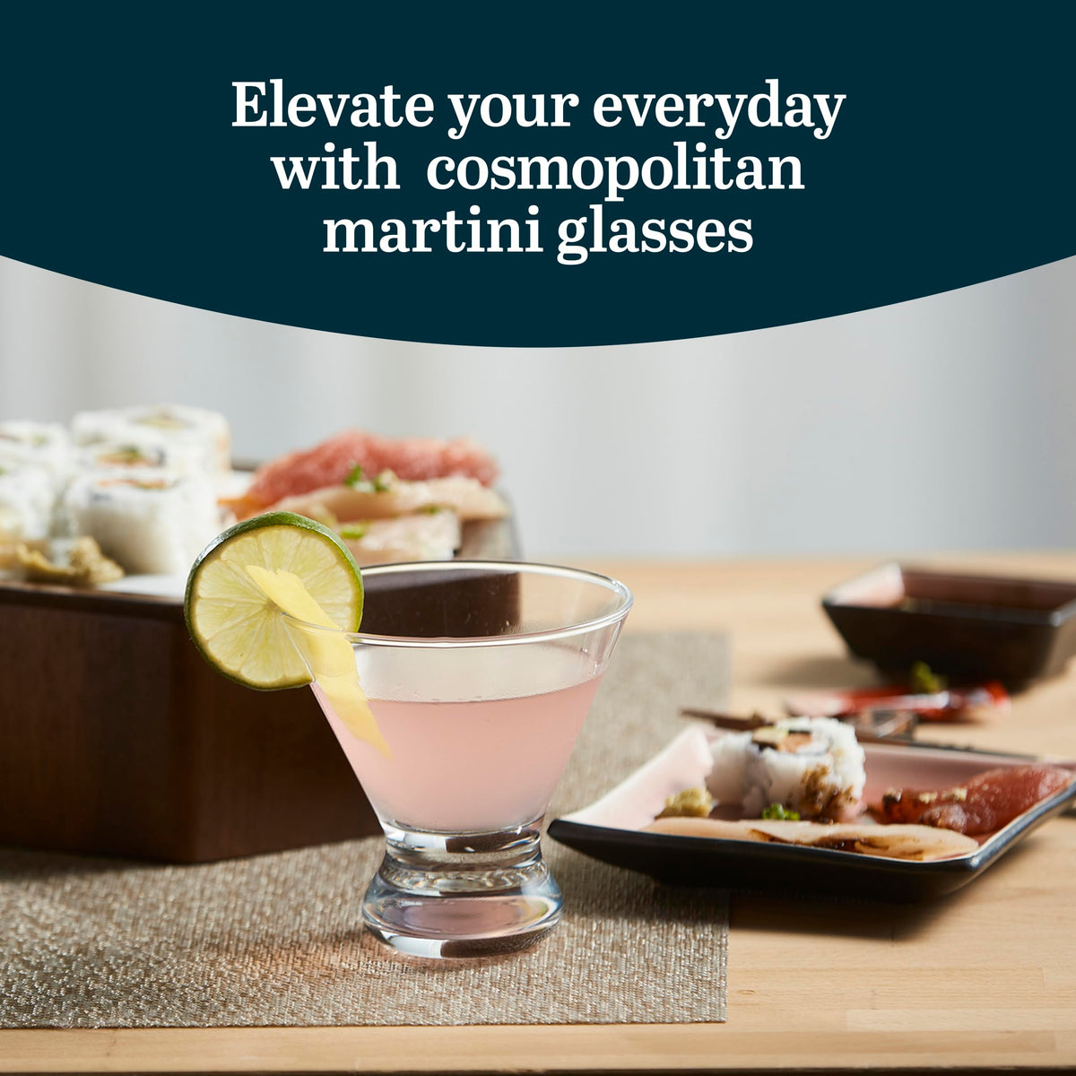 8.25 Oz Dishwasher Safe Stemless Martini Glasses Set of 4 K514