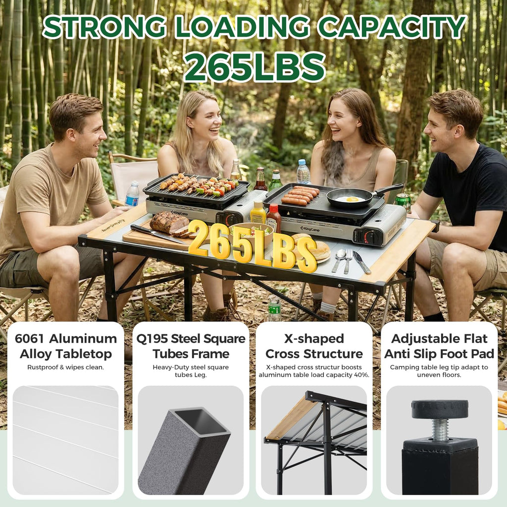 Bamboo Aluminum Camping Table H80365